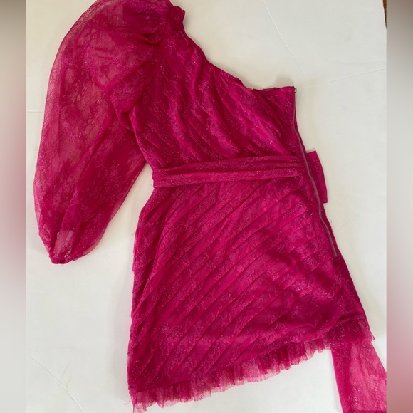 For Love & Lemons Dynasty One Shoulder Dress Medium Size 8 Excellent Condition - Picture 6 of 14